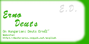 erno deuts business card